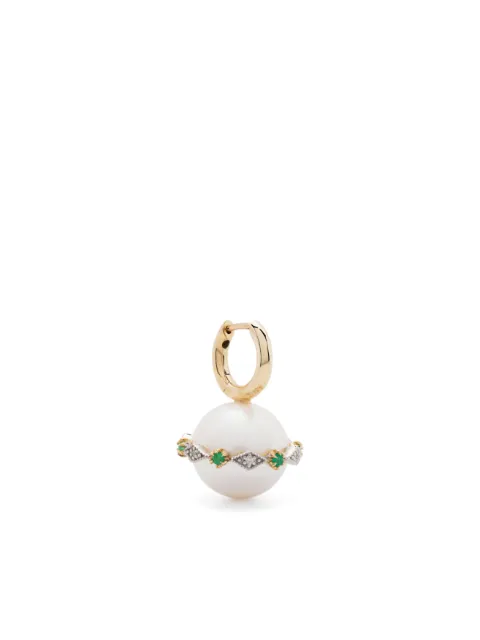 Pascale Monvoisin 9kt yellow gold Chelsea N°4 pearl and diamond earring White BOCHE4