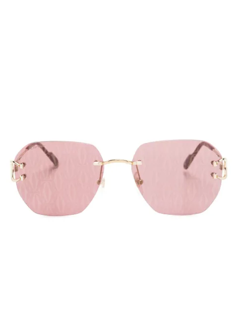 Cartier Eyewear logo-decal frameless sunglasses Gold CT0394S003
