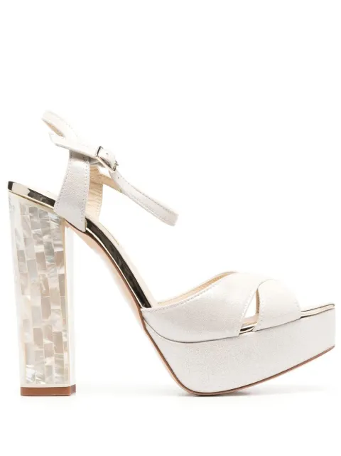 FREYA ROSE Bonnie suede sandals White BONNIESHIMMERSUEDE