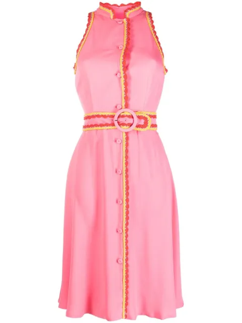Moschino belted-waist sleeveless dress Pink A04600537