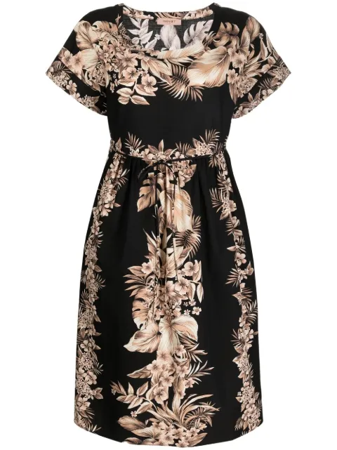 TWINSET floral-print scoop neck dress Black 231TT2501