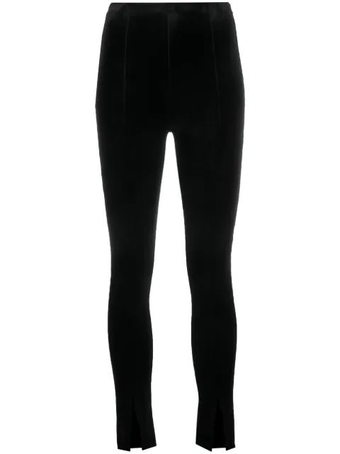 Alchemy x Lia Aram hem-split velvet trousers Black LIA558