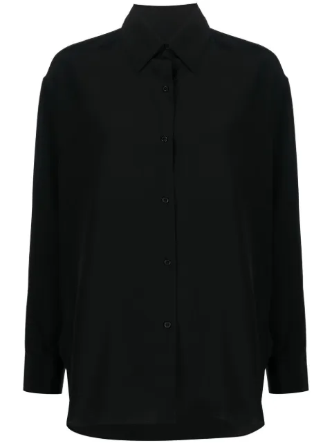 Nili Lotan silk long-sleeved shirt Black 12004W325