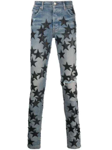 AMIRI star patch skinny jeans Blue PS23MDS028