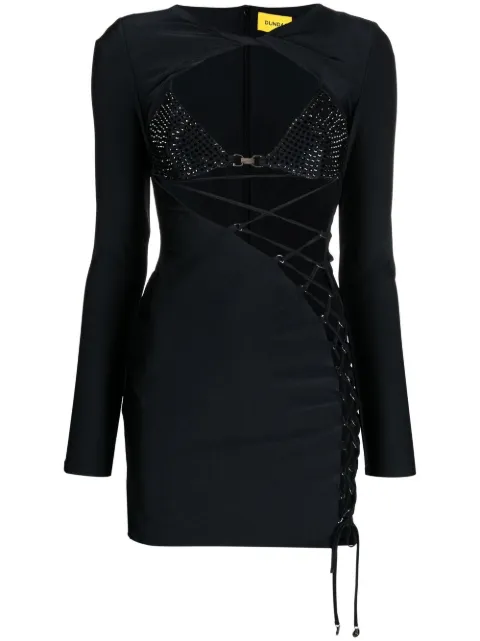 Dundas lace-up mini dress Black DR0104E