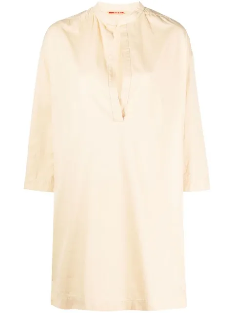 Prada Pre-Owned 1990s band-collar blouse Neutrals PRA450V