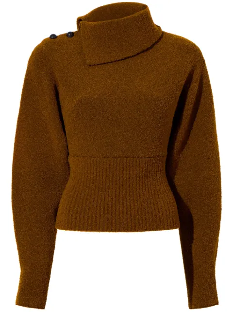 Proenza Schouler asymmetric-neck bouclé jumper Brown R2347108KW148