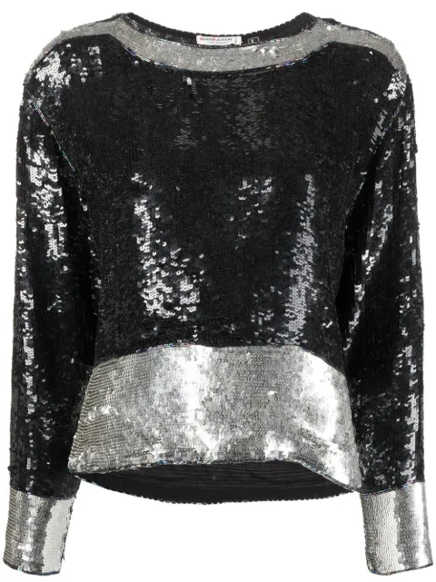 Saint Laurent Pre-Owned 1970s sequin-embellished top Black YVSA750H