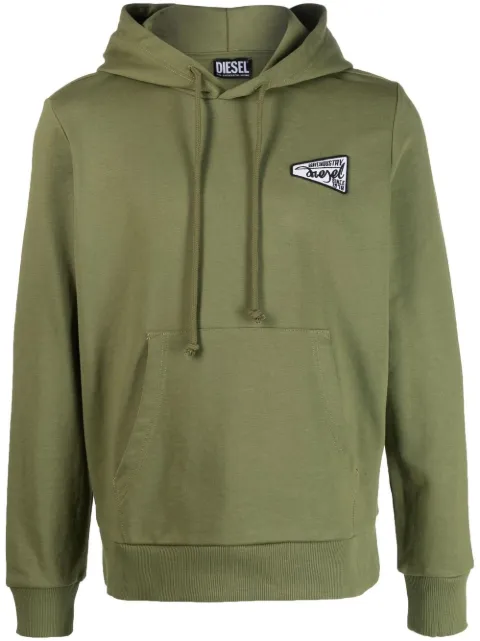 Diesel logo-patch hoodie Green A086930HAYT