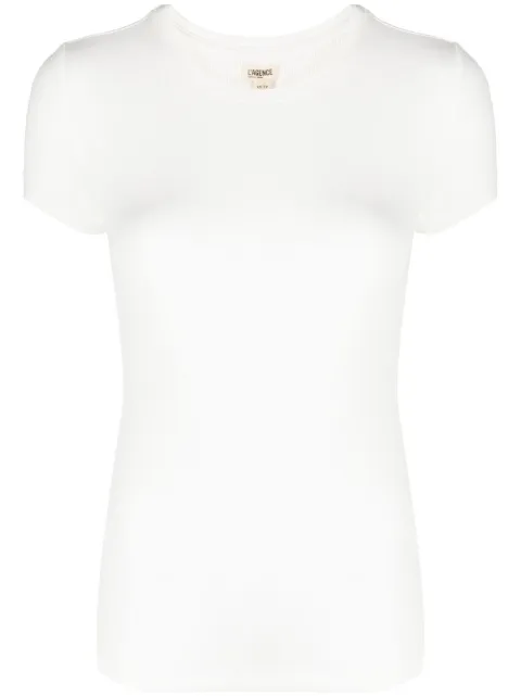 L'Agence round-neck short-sleeved top White 5507MMS