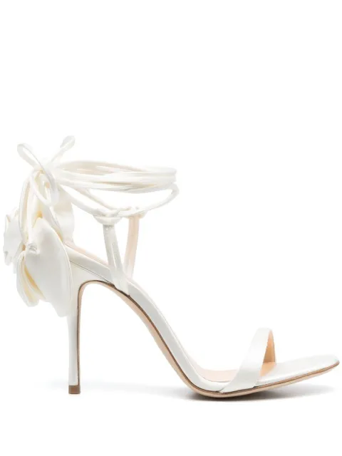 Magda Butrym 105mm flower satin sandals White 526423