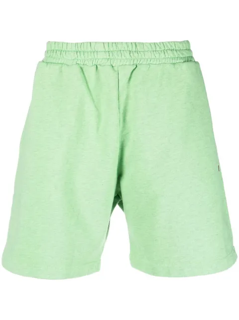 MSGM embroidered-logo cotton shorts Green 3440MB6123700336
