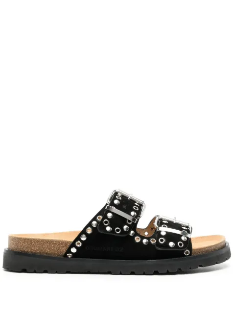 DSQUARED2 double-buckle suede sandals Black FSM006223806100