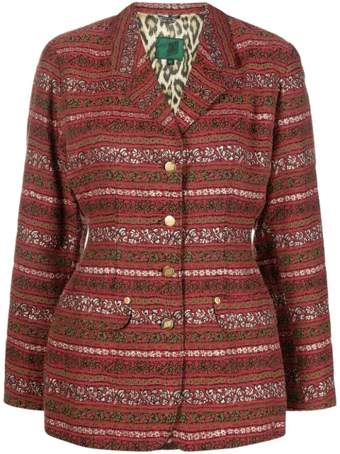 Jean Paul Gaultier Pre-Owned 1990s graphic-print single-breasted blazer Red JPGA520Z