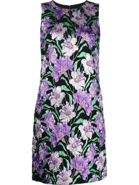 Carolina Herrera floral-jacquard A-line mini dress Multicolour F2211N596FLX