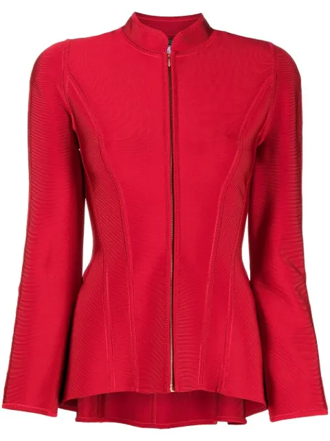 Herve L. Leroux peplum-hem jacket Red 222231RED