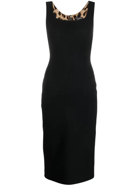 Dolce & Gabbana square-neck midi dress Black F6ARSTFUBFX