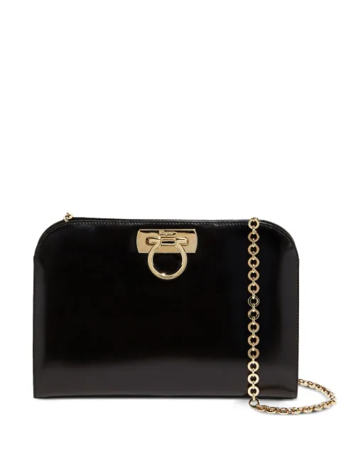 Ferragamo Diana leather clutch Black 560469