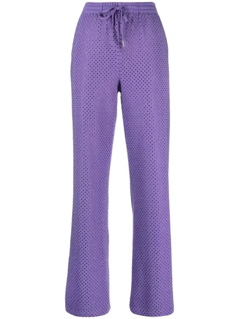 P.A.R.O.S.H. mesh-design cotton-blend trousers Purple CASH23D230676A