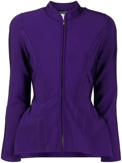 Herve L. Leroux peplum-hem jacket Purple 222231PURPLE