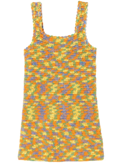 RE/DONE crochet knit sleeveless dress Orange 64911WCRCDRS