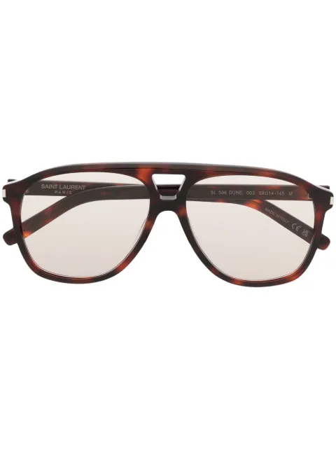Saint Laurent Eyewear pilot frame tortoiseshell sunglasses Brown 736443Y9956
