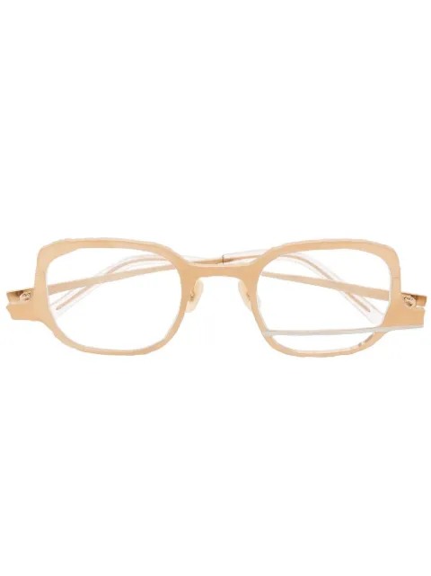 MASAHIROMARUYAMA strap-detail upside-down glasses Gold MM0072