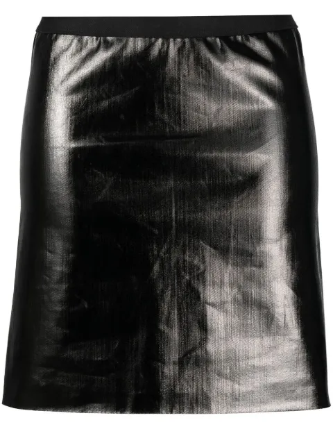 Rick Owens glossy-finish short skirt Black RP01C5336SLQ