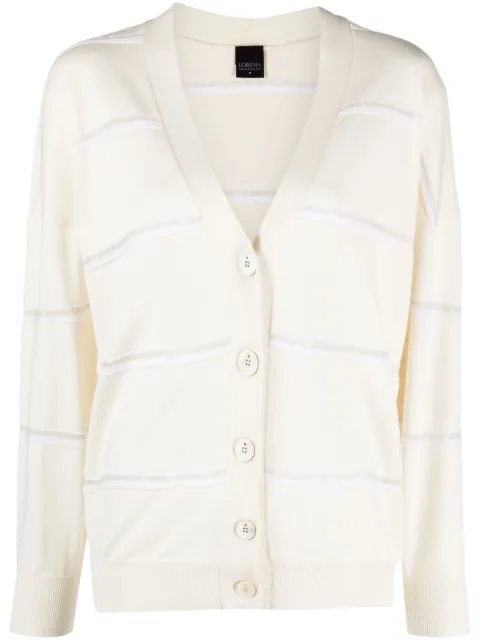 Lorena Antoniazzi striped knitted cardigan Neutrals P23120CM07C2224