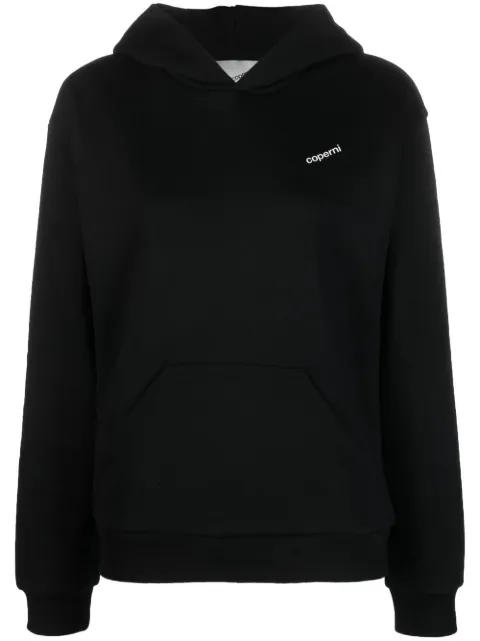 Coperni logo-print cotton hoodie Black COPJS15523