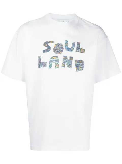Soulland paisley-logo cotton T-Shirt White 310711063