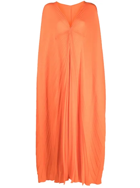 Valentino Garavani silk pleated dress Orange BVA1W21MH