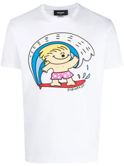 DSQUARED2 logo-print detail T-shirt White S71GD1244S23009