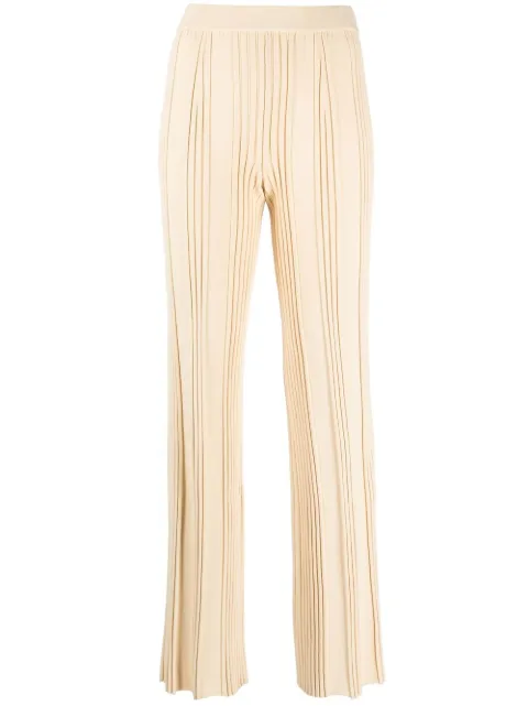 MRZ pleated-detail straight-leg trousers Neutrals 0038