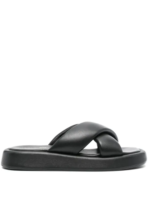 VAMSKO Pillow padded leather sandals Black 44101101