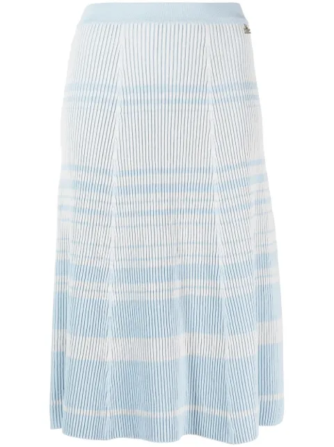 Elisabetta Franchi striped ribbed midi skirt Blue GK67M31E2