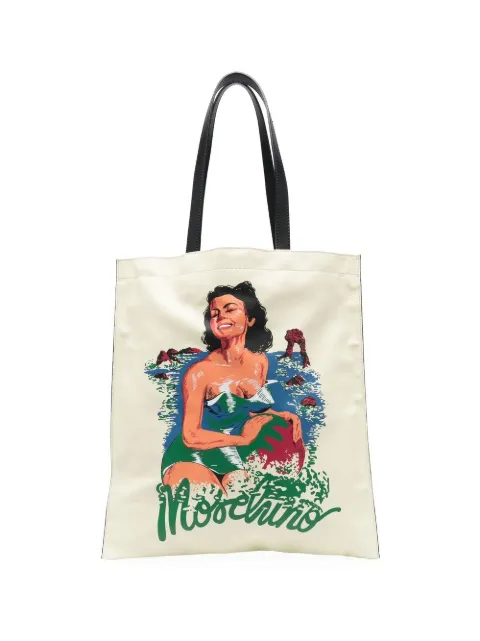 Moschino illustration-print tote bag Yellow 74468213
