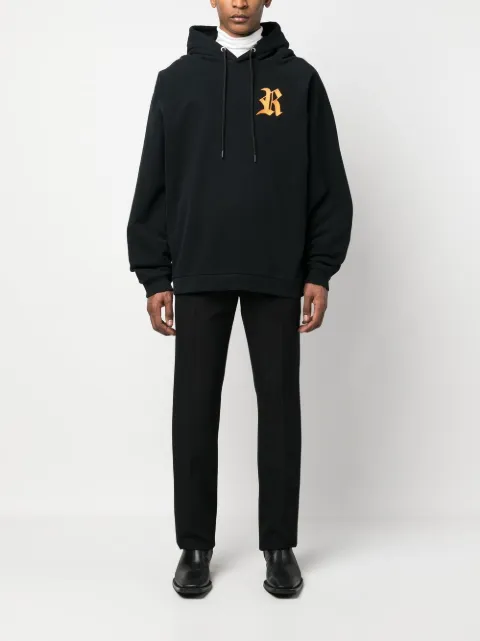Raf Simons monogram-print hoodie Black 231175