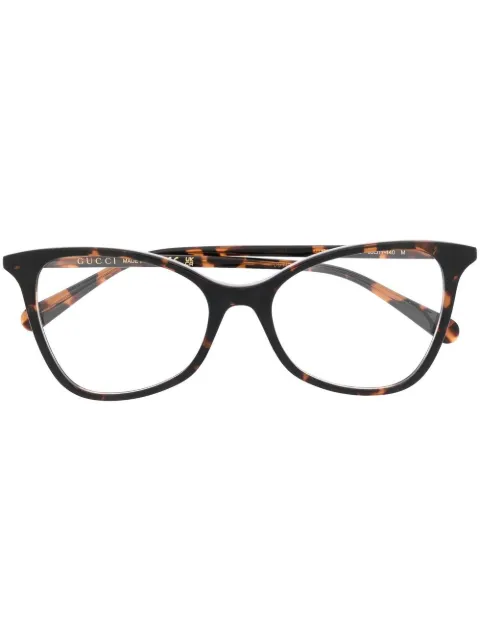 Gucci Eyewear tortoiseshell-effect GG glasses Brown GG1360O002