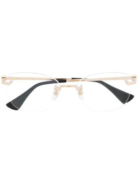 Cartier Eyewear frameless contrast-tips glasses Gold CT0414O