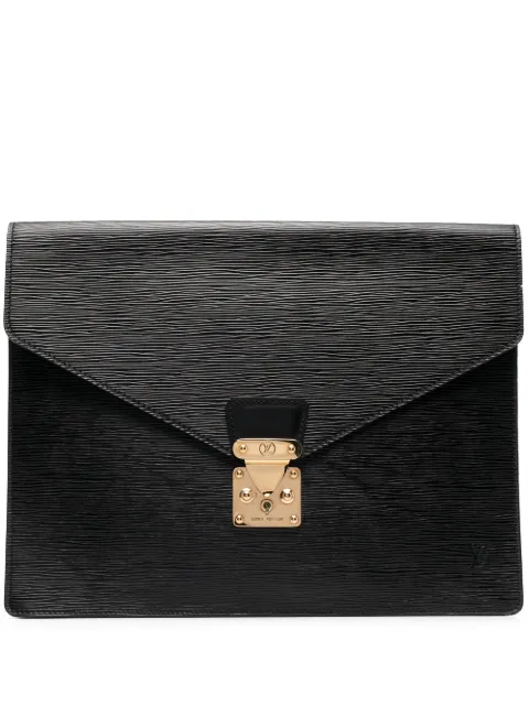 Louis Vuitton Pre-Owned 2000s pre-owned Épi front flap clutch Black 1501111