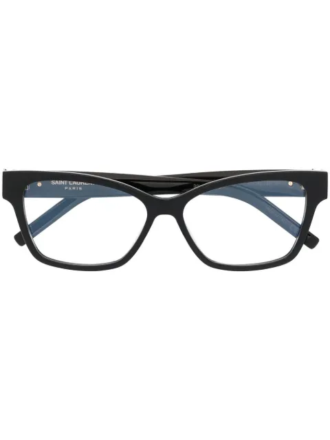 Saint Laurent Eyewear engraved-logo cat eye glasses Black SLM116
