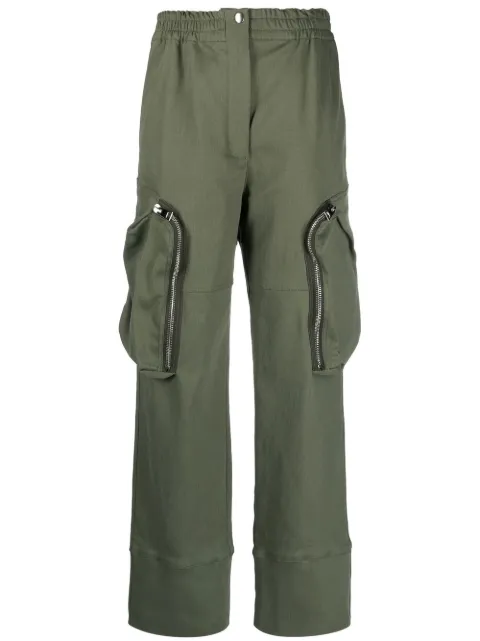 Blanca Vita cargo straight trousers Green POMELIA0582