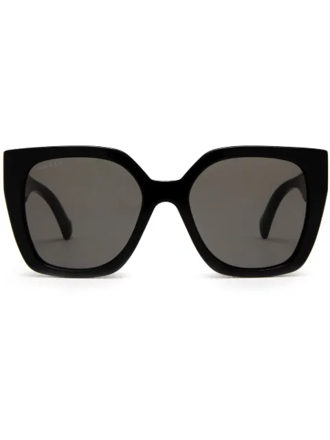 Gucci Eyewear striped square-frame sunglasses Black 733347J0740