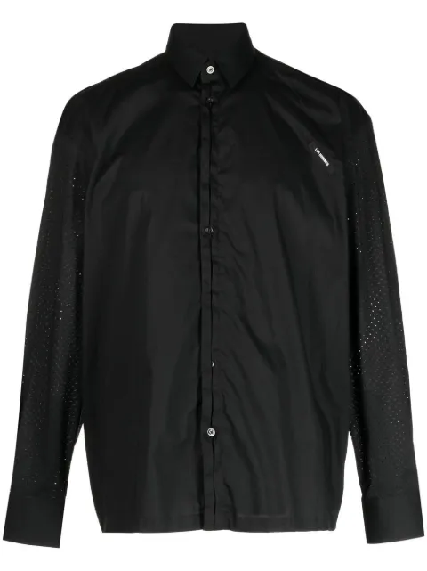 LES HOMMES logo-patch shirt Black LIS701