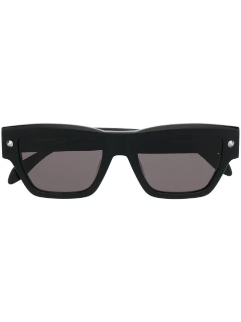 Alexander McQueen Eyewear engraved-logo square sunglasses Black 736860J0749