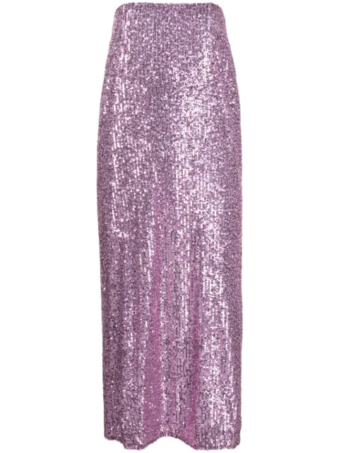 TOM FORD high-waist sequinned maxi skirt Purple GC5622FAE381