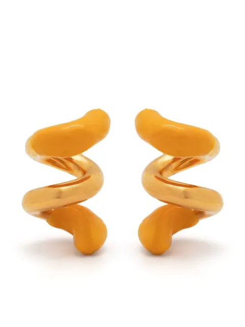 Sunnei small rubberized curly earrings Gold CACCWJEW019MET007