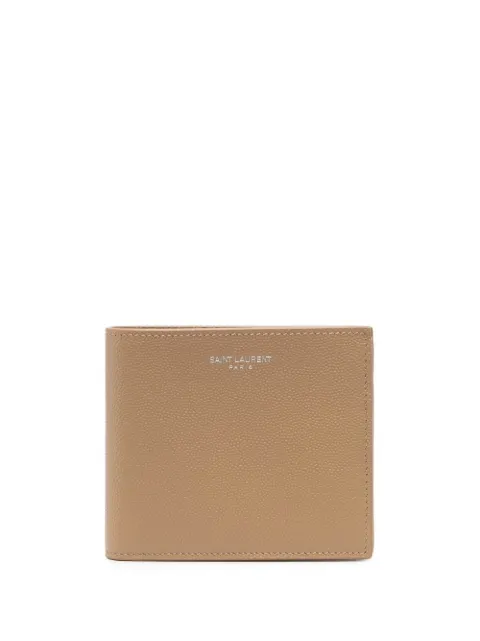 Saint Laurent logo-stamp wallet Neutrals 396303BTY0E
