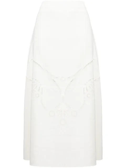Chloé high-waisted embroidered-design skirt White CHC23SJU04037